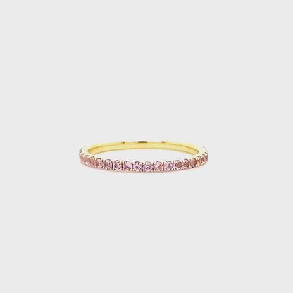 Baby Pink Diamond Half Eternity Stacking Band - 18k Gold Plated - Promise Ring