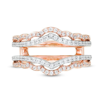 1/2 CT Diamond Wrap Ring Enhancer in 18K Gold Two-Tone Gold Vermeil on 925 Silver