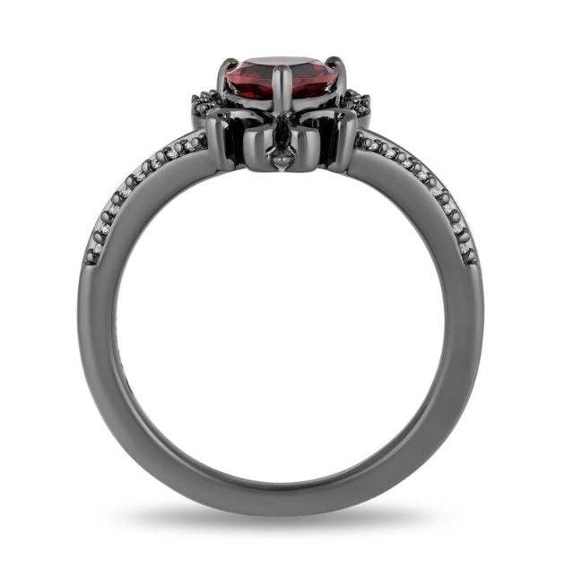 Enchanted Disney Evil Queen Ring in 925 Sterling Silver With Black Rhodium - Gift For Her