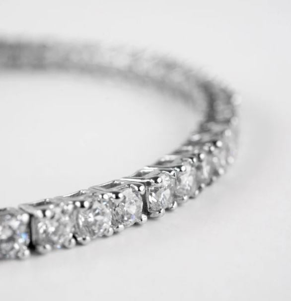 3.5mm Round Diamond Tennis Bracelet in 7"inch - Dainty Bracelet Gift for Her