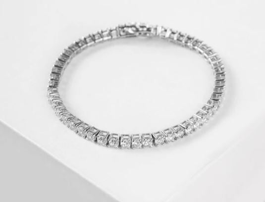 3.5mm Round Diamond Tennis Bracelet in 7"inch - Dainty Bracelet Gift for Her