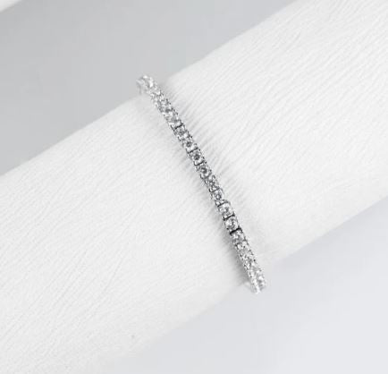 3.5mm Round Diamond Tennis Bracelet in 7"inch - Dainty Bracelet Gift for Her