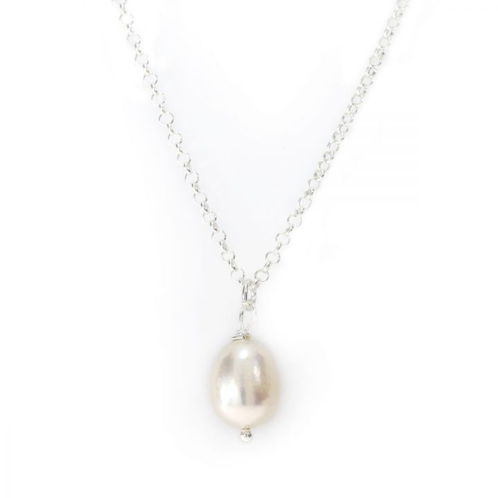 Pearl Necklace in 925 Sterling Silver Womens Necklace - Christmas Gift For Her