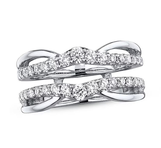 LEO Ring Enhancer 0.50Ct Diamond Wrap Ring Jacket in 925 Sterling Silver