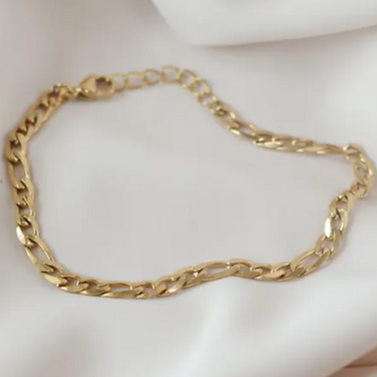 Bracelet Chain- Dainty Figaro Bracelet For Women- Thick Gold Chain Bracelet- Minimalist Chain Gift for Her Jewelry