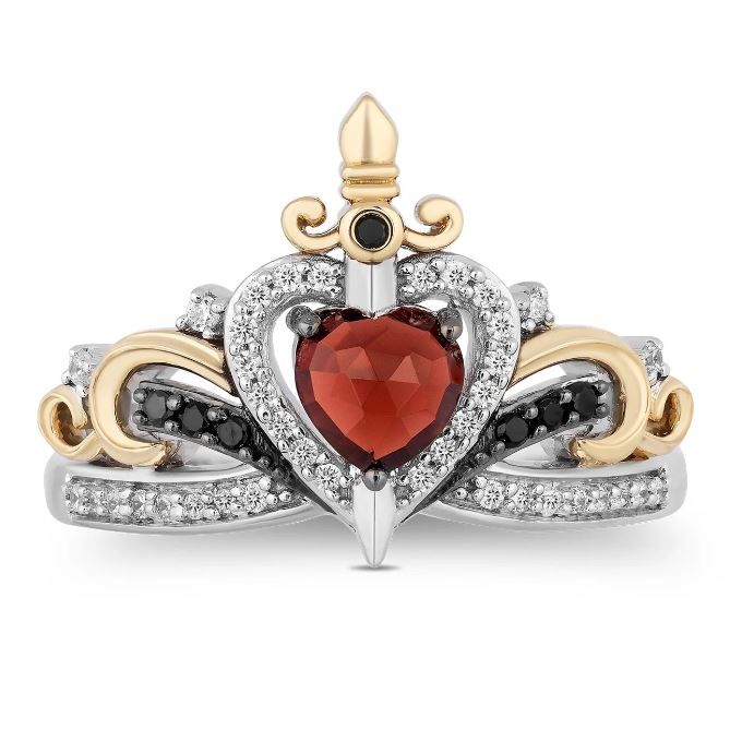 Red Garnet & Diamond Evil Queen Ring in 925 Sterling Silver - Best Christmas Gift For Her