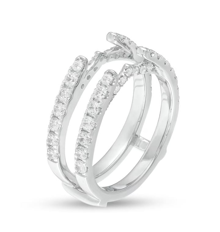 0.75 Ct Diamond Cathedral Ring Enhancer in 925 Sterling Silver