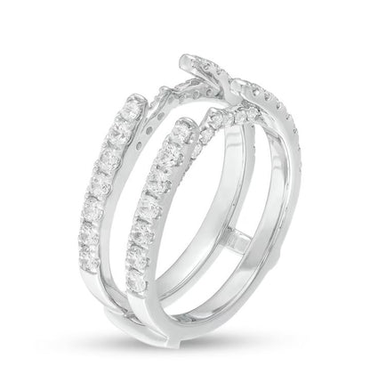 0.75 Ct Diamond Cathedral Ring Enhancer in 925 Sterling Silver