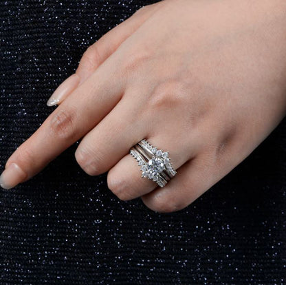 1.25 Ct Diamond Wedding Ring Set For Women in 925 Sterling Silver Engagement Ring Set for Anniversary Gift For Her