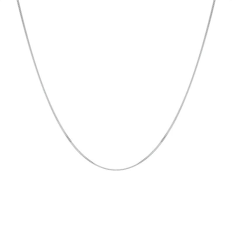 1.2mm curb chain necklace Sterling silver in High Quality everyday piece of jewelry Great as a gift.
