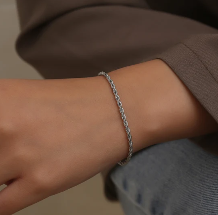 Gold Bracelets for Women- Dainty Bracelet Rope Chain- Thin Gold Bracelet Chains for Her- Thin Gold Bracelet Gifts-