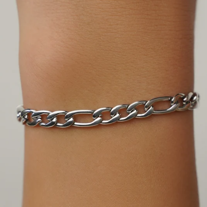 Bracelet Chain- Dainty Figaro Bracelet For Women- Thick Gold Chain Bracelet- Minimalist Chain Gift for Her Jewelry