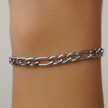Bracelet Chain- Dainty Figaro Bracelet For Women- Thick Gold Chain Bracelet- Minimalist Chain Gift for Her Jewelry