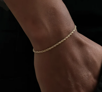 Gold Bracelets for Women- Dainty Bracelet Rope Chain- Thin Gold Bracelet Chains for Her- Thin Gold Bracelet Gifts-