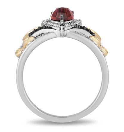 Red Garnet & Diamond Evil Queen Ring in 925 Sterling Silver - Best Christmas Gift For Her