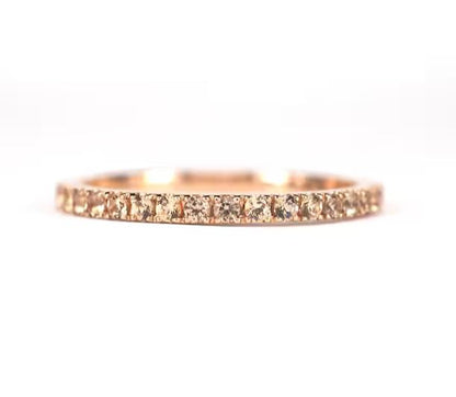 1.6mm Peach Morganite Eternity Band in 14K Rose Gold Finish - Wedding Ring Gift for Her