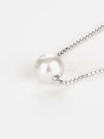 Womens Necklace - Pearl of Love Necklace in 925 Sterling Silver - Gift For Her