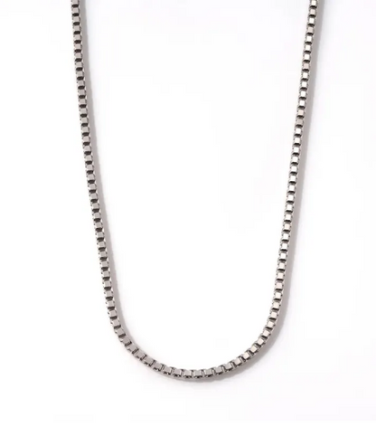 1.5mm Box Chain Necklace in 14K Yellow Gold Finish Box Chain Choker - Simple Gold Necklace for Her/Him