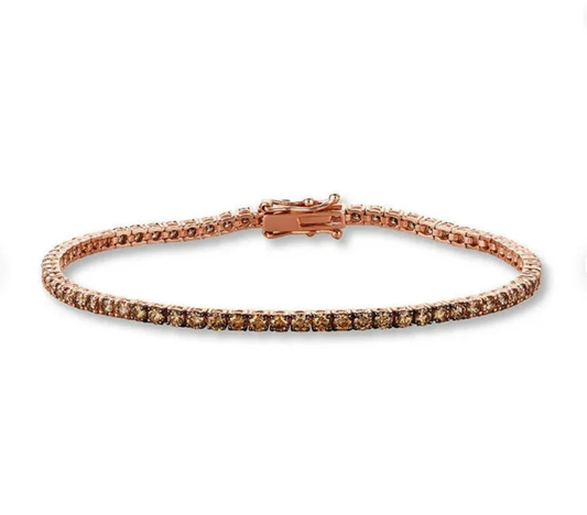 5Ct Irradiated Brown Diamond Tennis Bracelet 7.5"