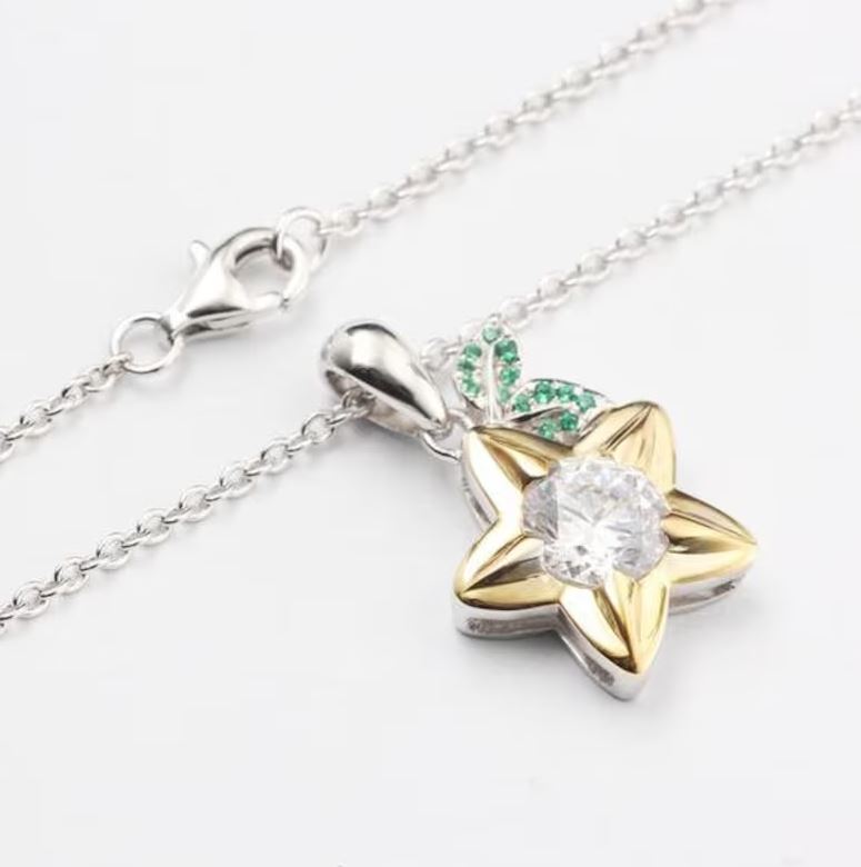 Paopu Fruit Kingdom Hearts Necklace in 925 Sterling Silver - Sora Kairi Riku Cosplay Jewelry Nerdy Geek Video Game Keyblade Star