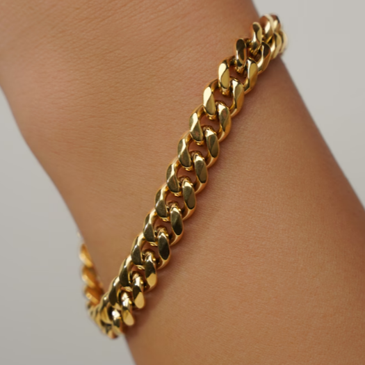 Gold Thick Bracelet Chain- Chunky Gold Bracelets For Women- Women's Bracelet Link Gold Chain Bracelet Women