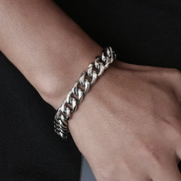 Silver Cuban Bracelet- Silver Bracelet Men- Mens Bracelet Heavy Link- Thick Silver Bracelet- Mens Jewelry- Statement Chain