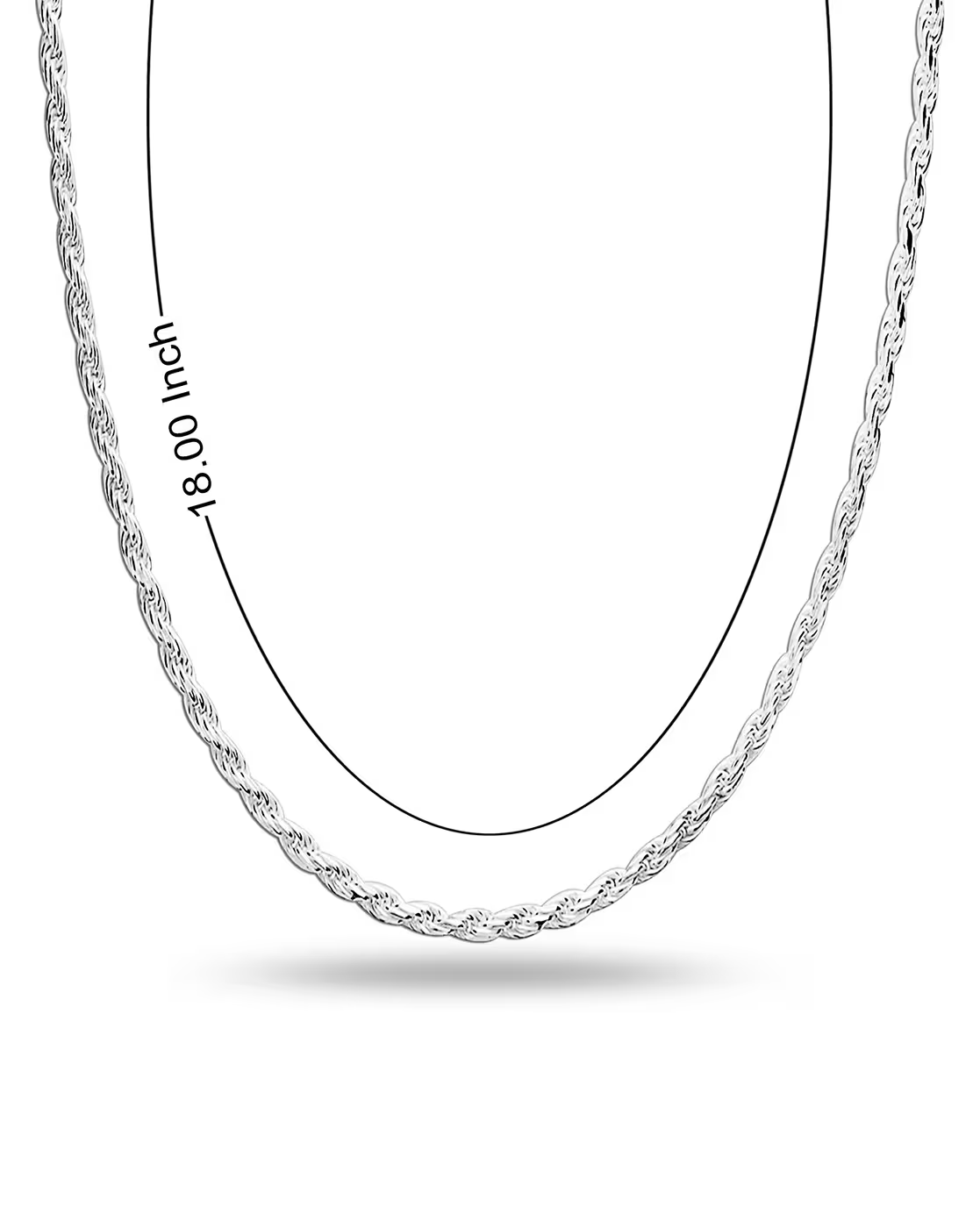 Rope Chain Necklace 925 Sterling Silver 18"inch Rope Chain 3MM / Twisted Chain Necklace Gift For Him/Her
